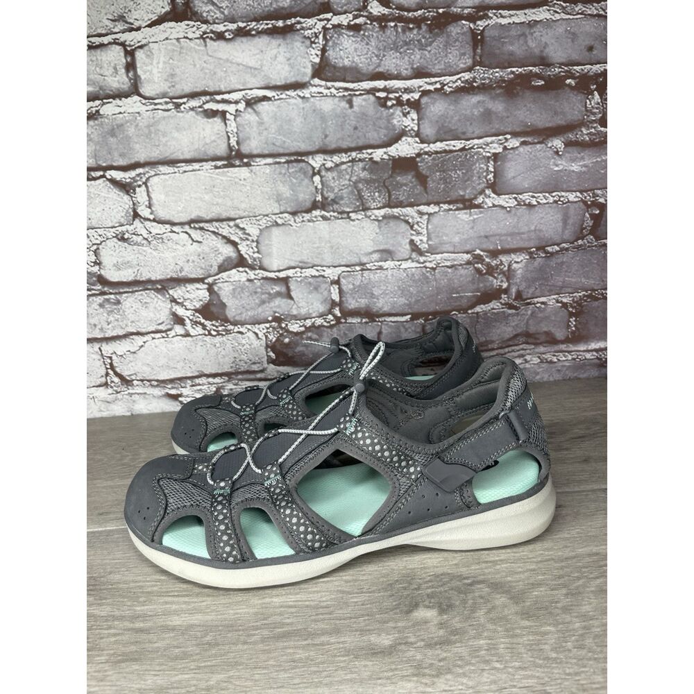 Dr. Scholls Cancun Fisherman Sandals Gray Cut Out Bungee Women’s Sz 40EU/10M US